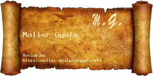 Maller Gyula névjegykártya