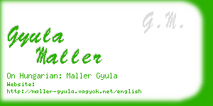 gyula maller business card